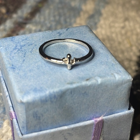 New Sterling Silver Handmade Bohemian Solid Cactus Dainty Minimalist Ring - Picture 2 of 6